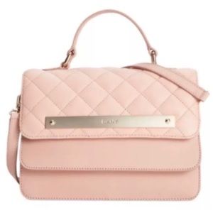 Donna Karan Quilted Napa Leather Top Handle handbag purse Crossbody strap NWT